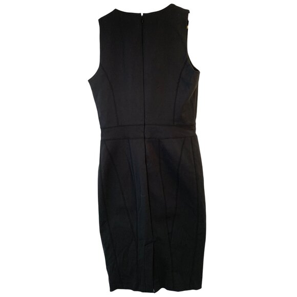 DKNY Black Sleeveless Bodycon Sheath Dress Size 8 Scuba Rear Zipper RY10399 - Picture 4 of 10